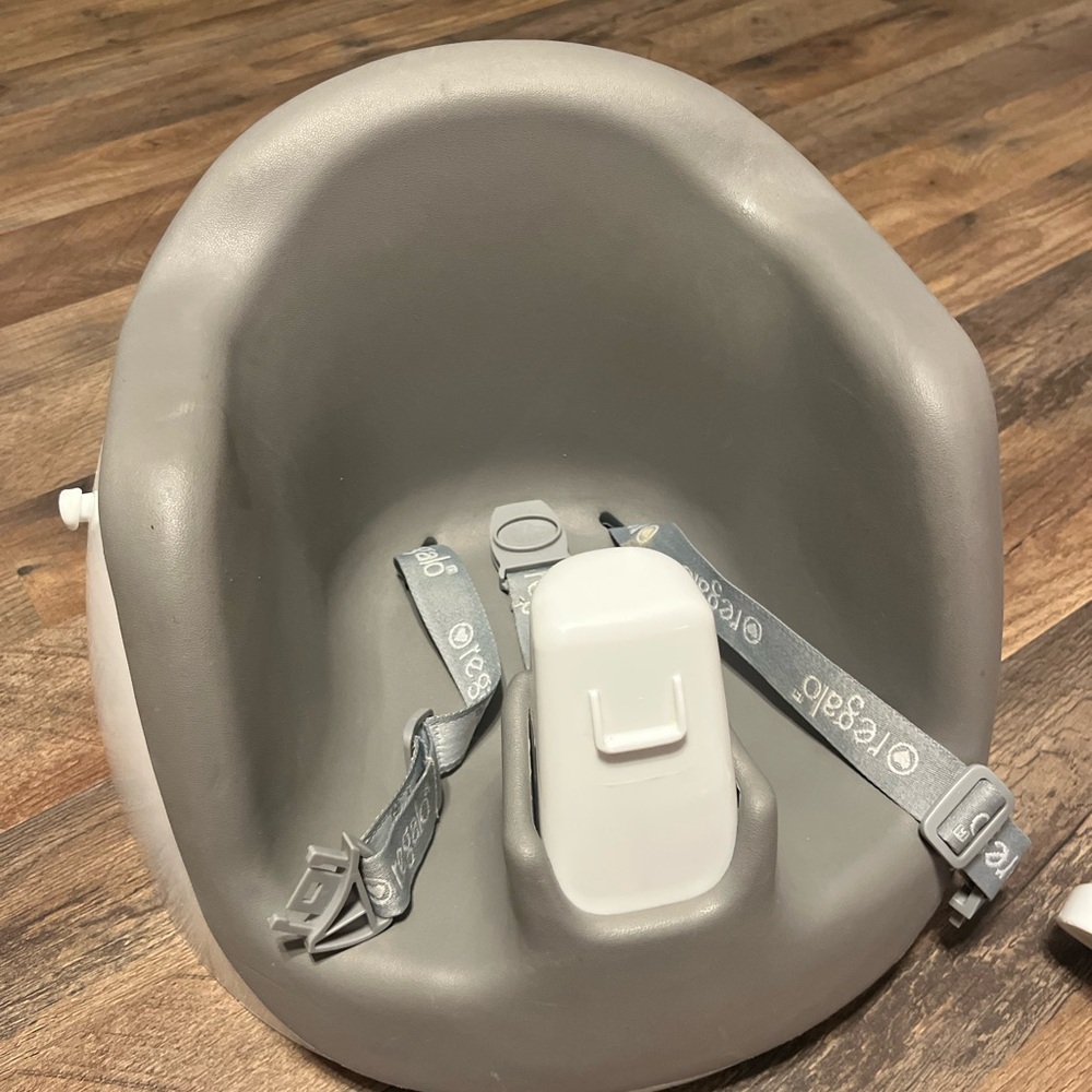 White Baby Seat with Safety Straps